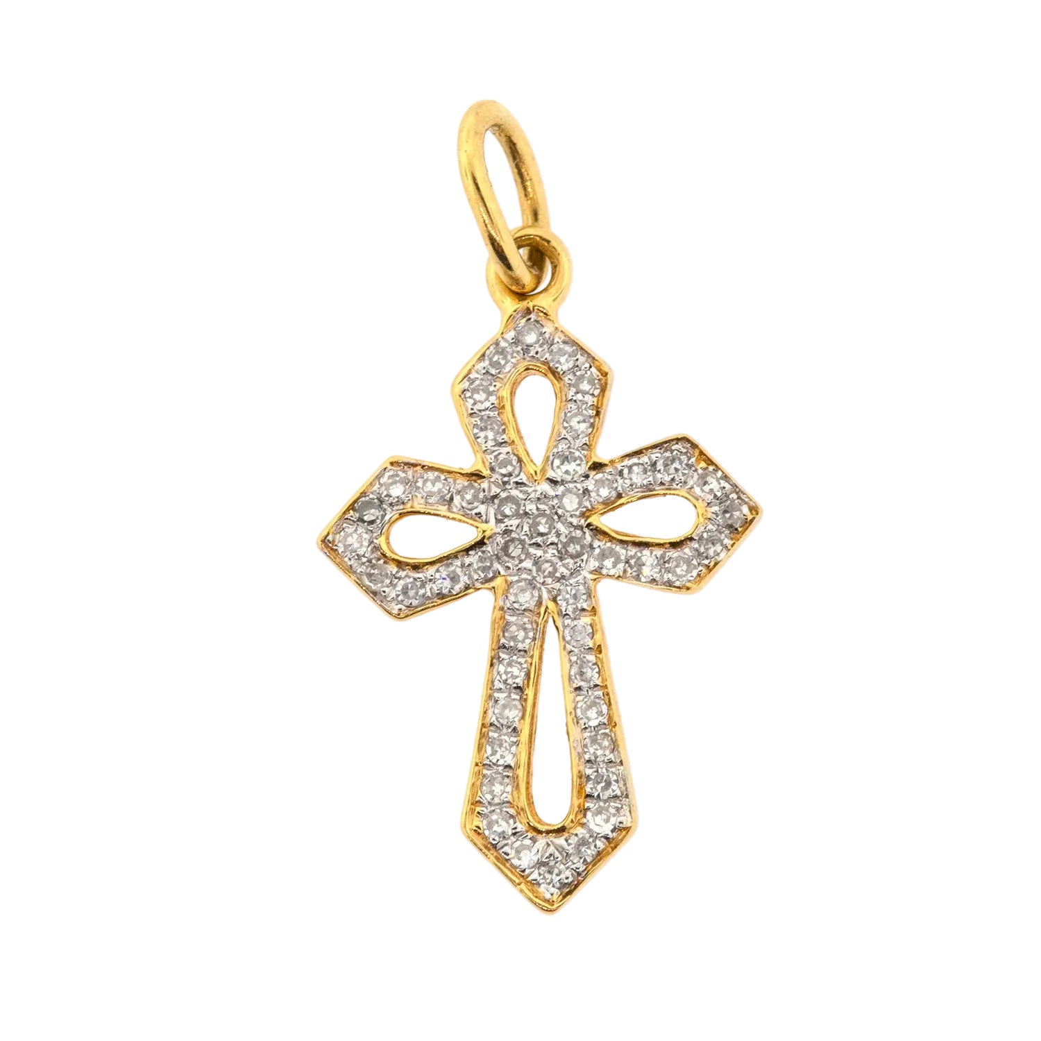 Cruz con diamantes angular