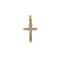 Cruz bicolor con cristo 14 K