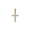 Cruz bicolor 14K con circonias