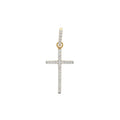 Cruz con circonias 14 k de 2.6 cm