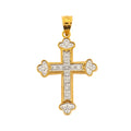 Cruz con diamantes estilo redondeado