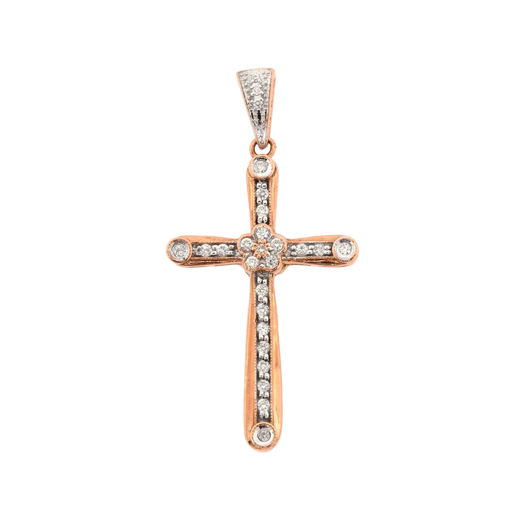 Cruz de diamantes con roseta al centro