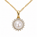 Dije de perla con diamantes