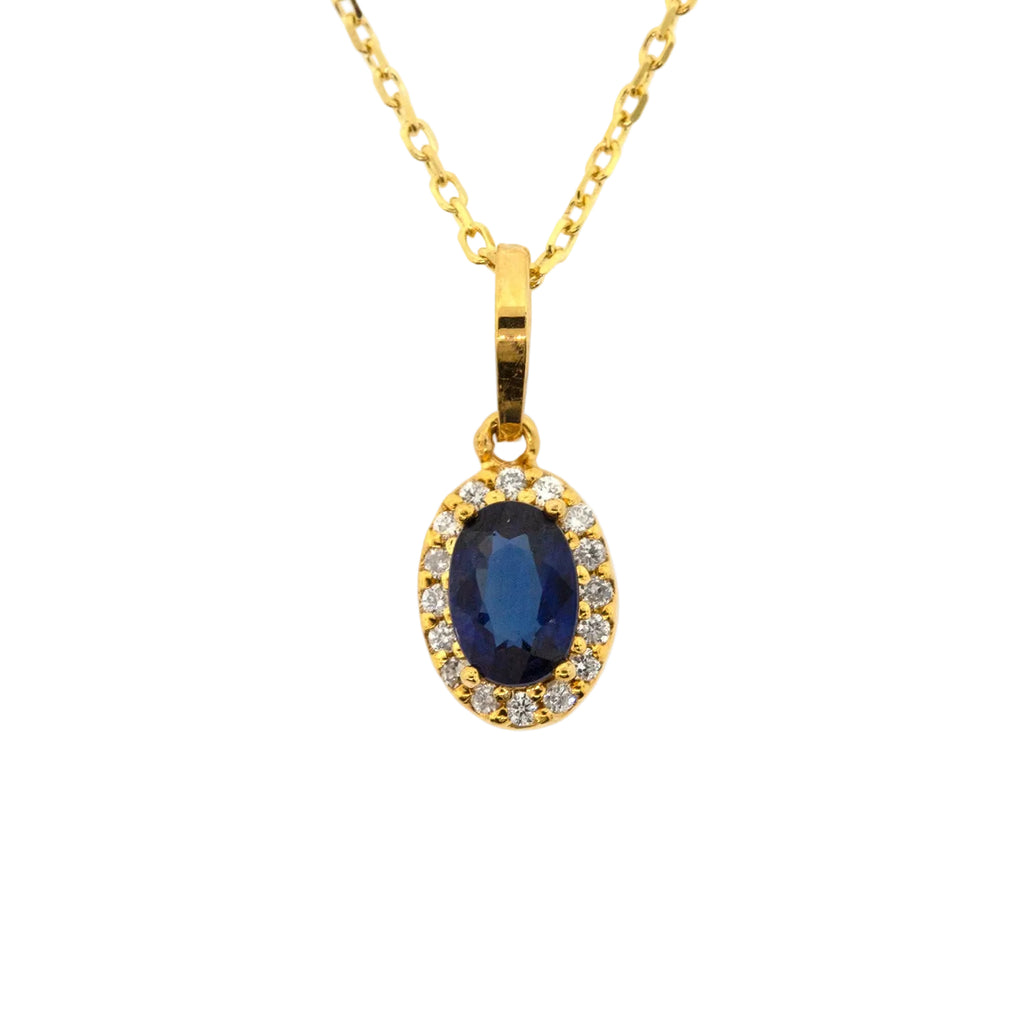 Dije de zafiro con diamantes