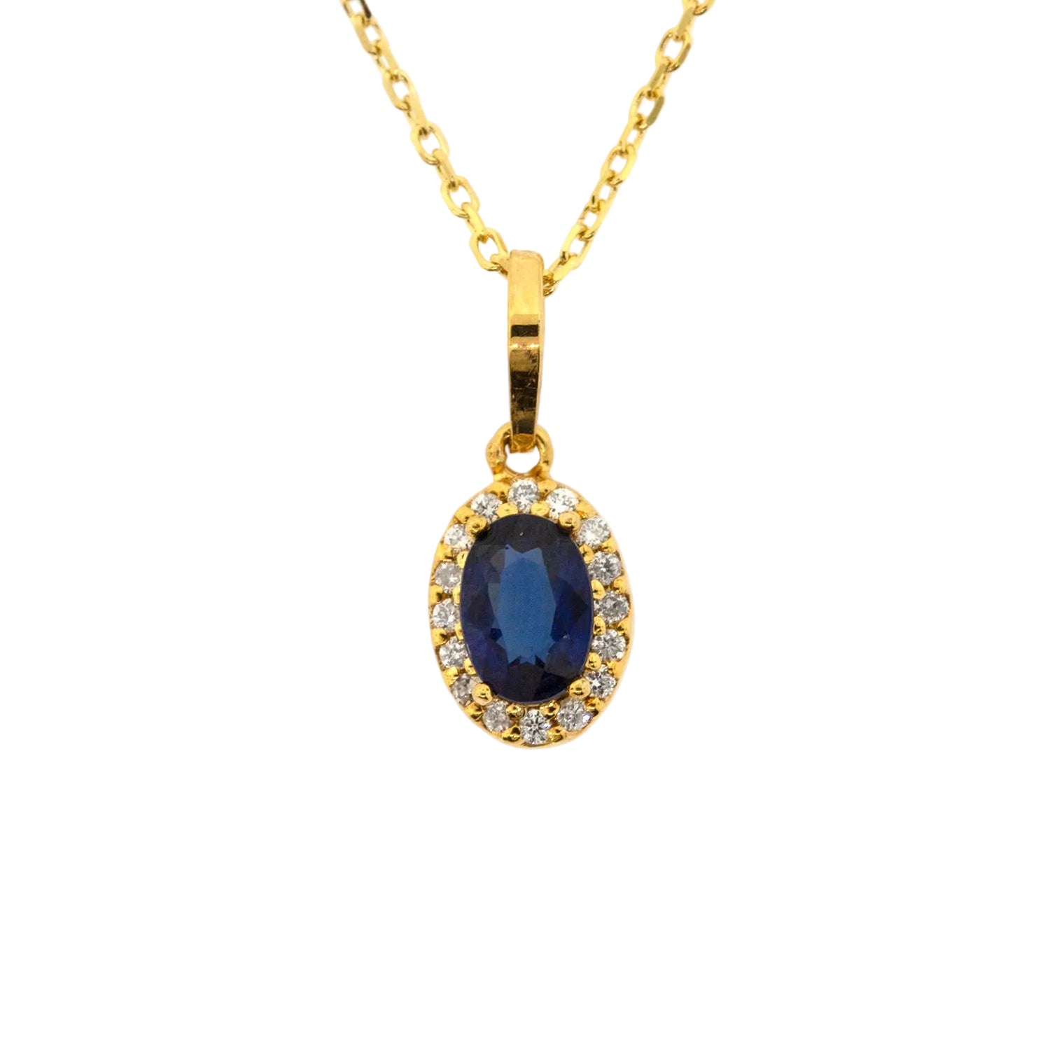 Dije de zafiro con diamantes