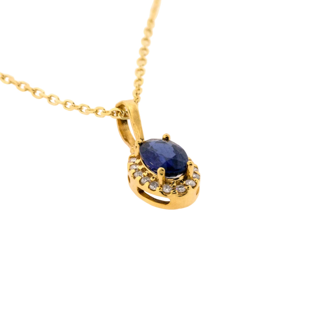 Dije de zafiro con diamantes