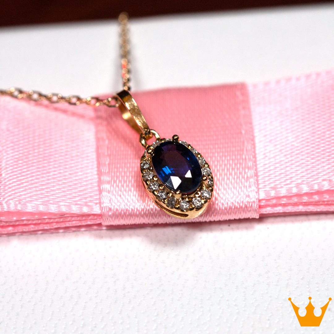 Dije de zafiro con diamantes