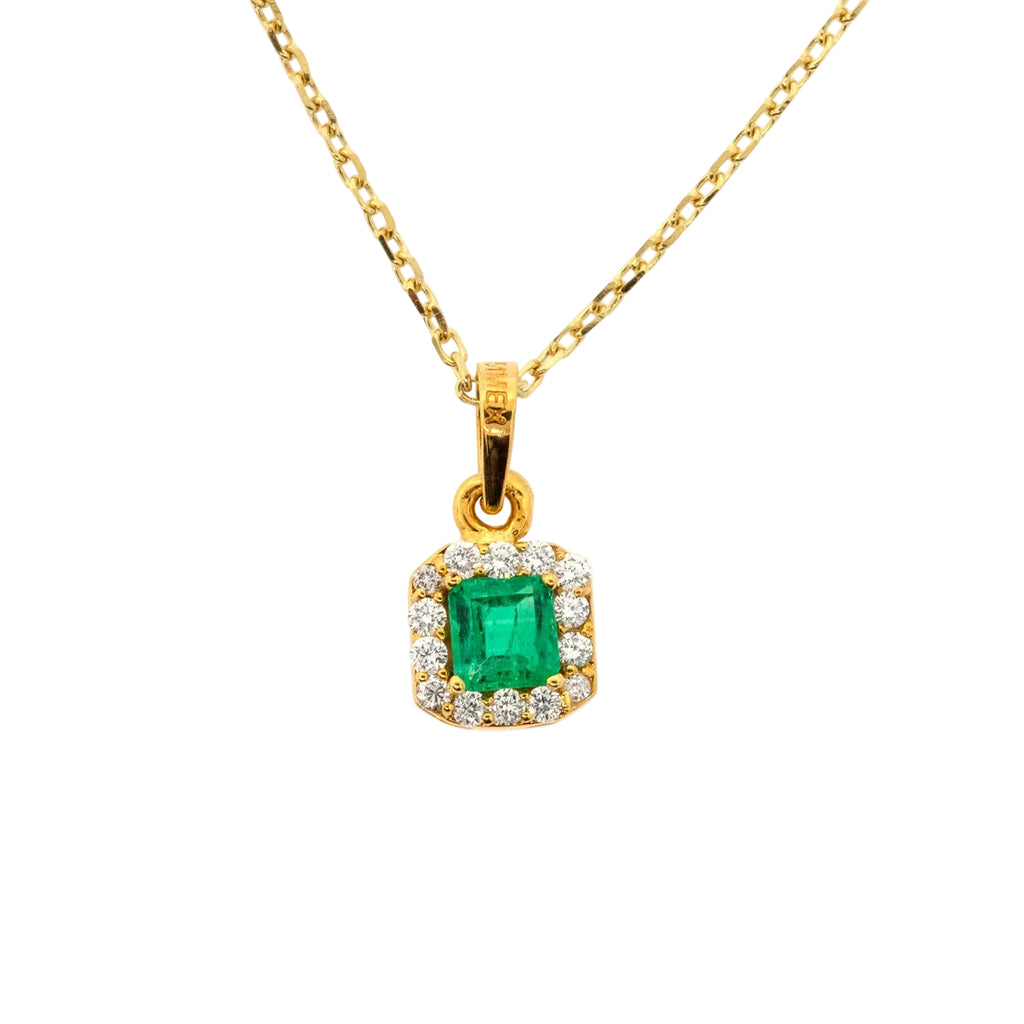 Dije de esmeralda con diamantes