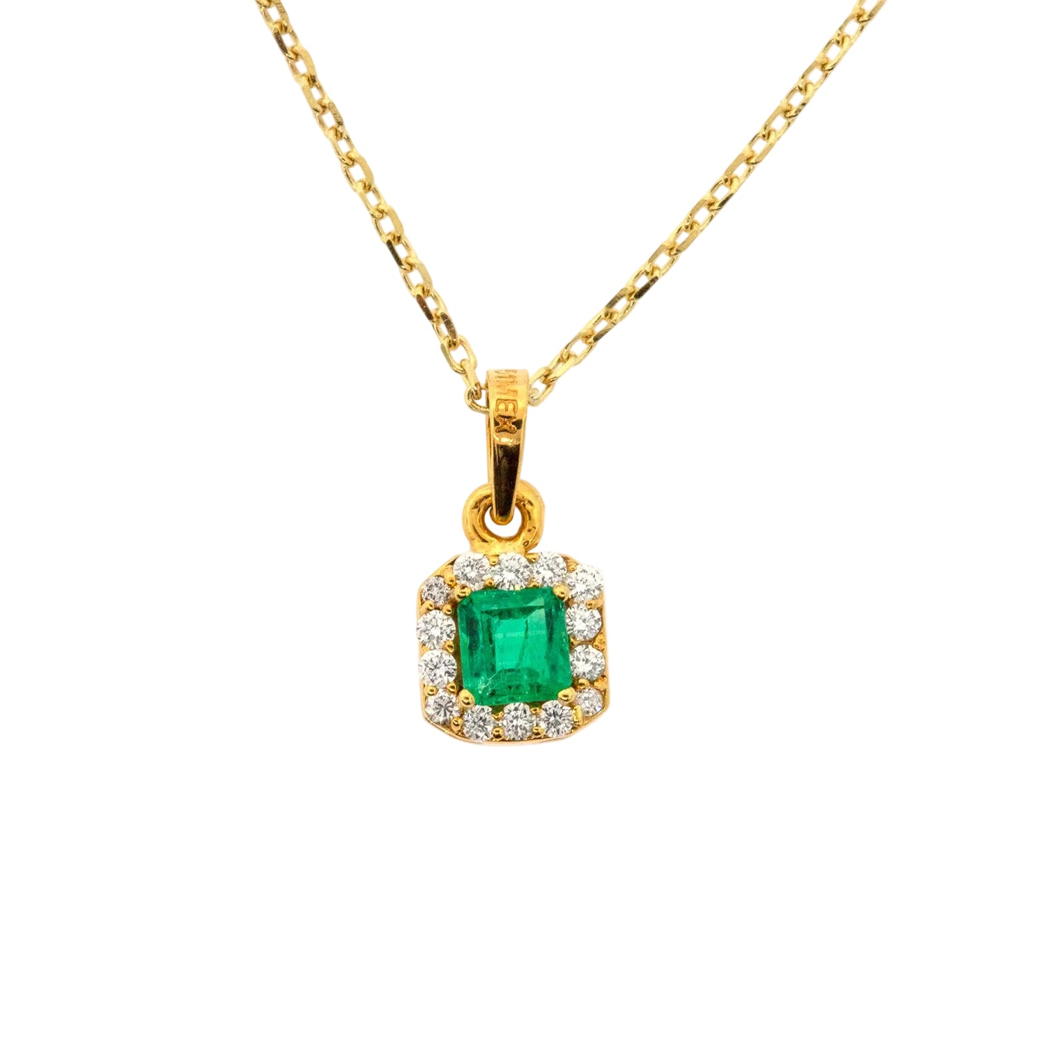 Dije de esmeralda con diamantes