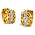 Huggies en oro amarillo con diamantes al centro
