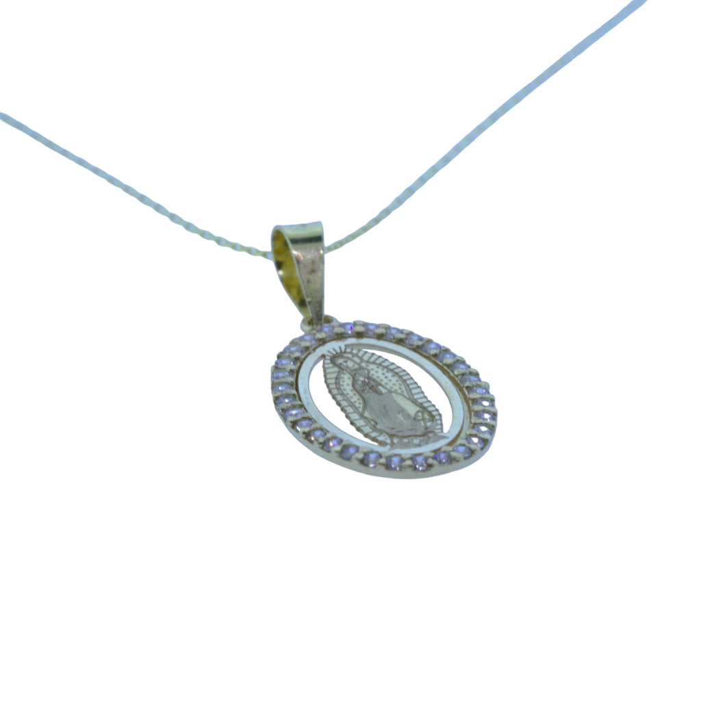 Medalla Virgen de Guadalupe con circonias