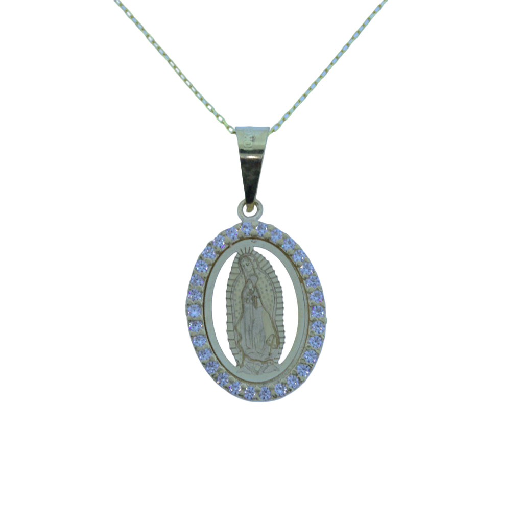 Medalla Virgen de Guadalupe con circonias