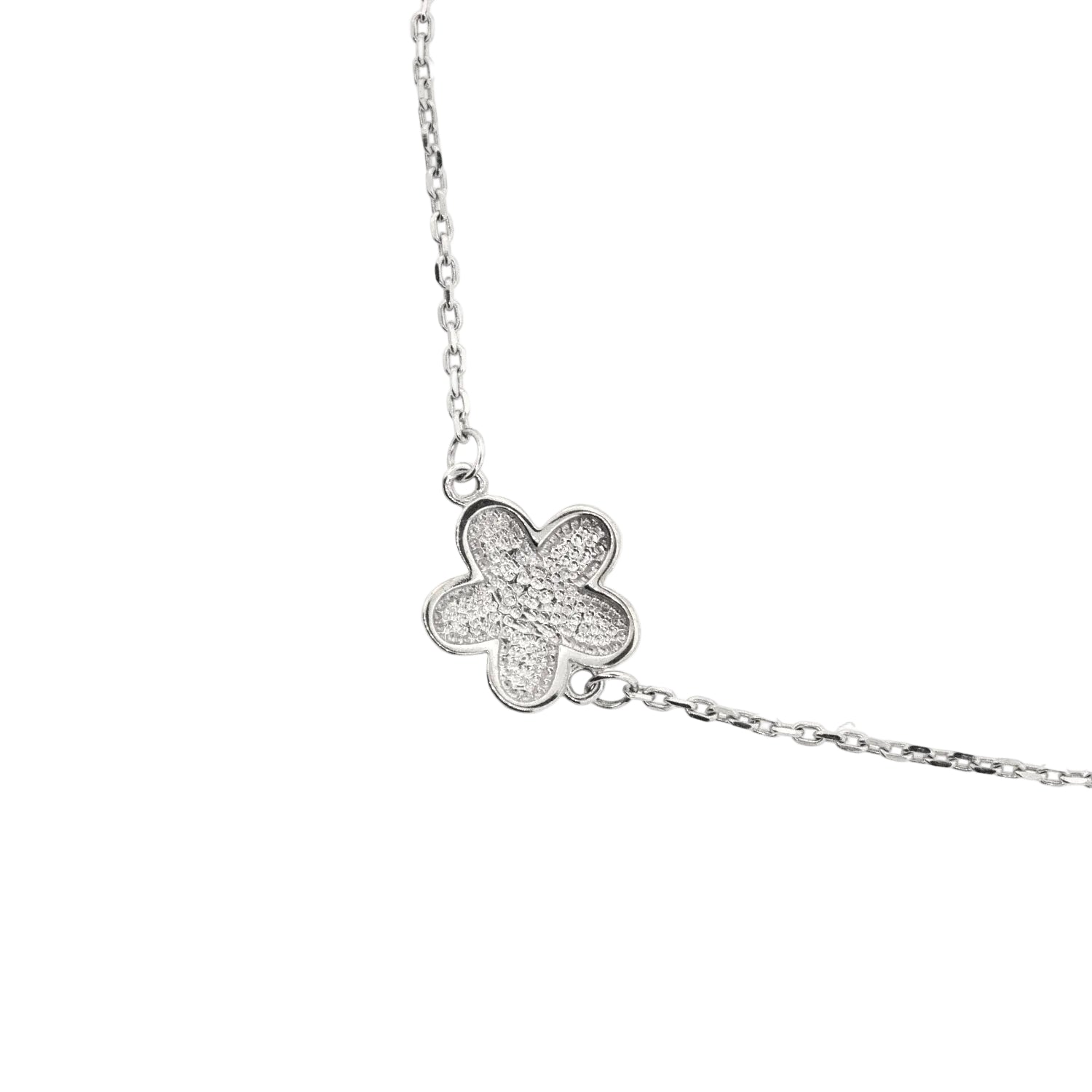 Pulso flores oro blanco