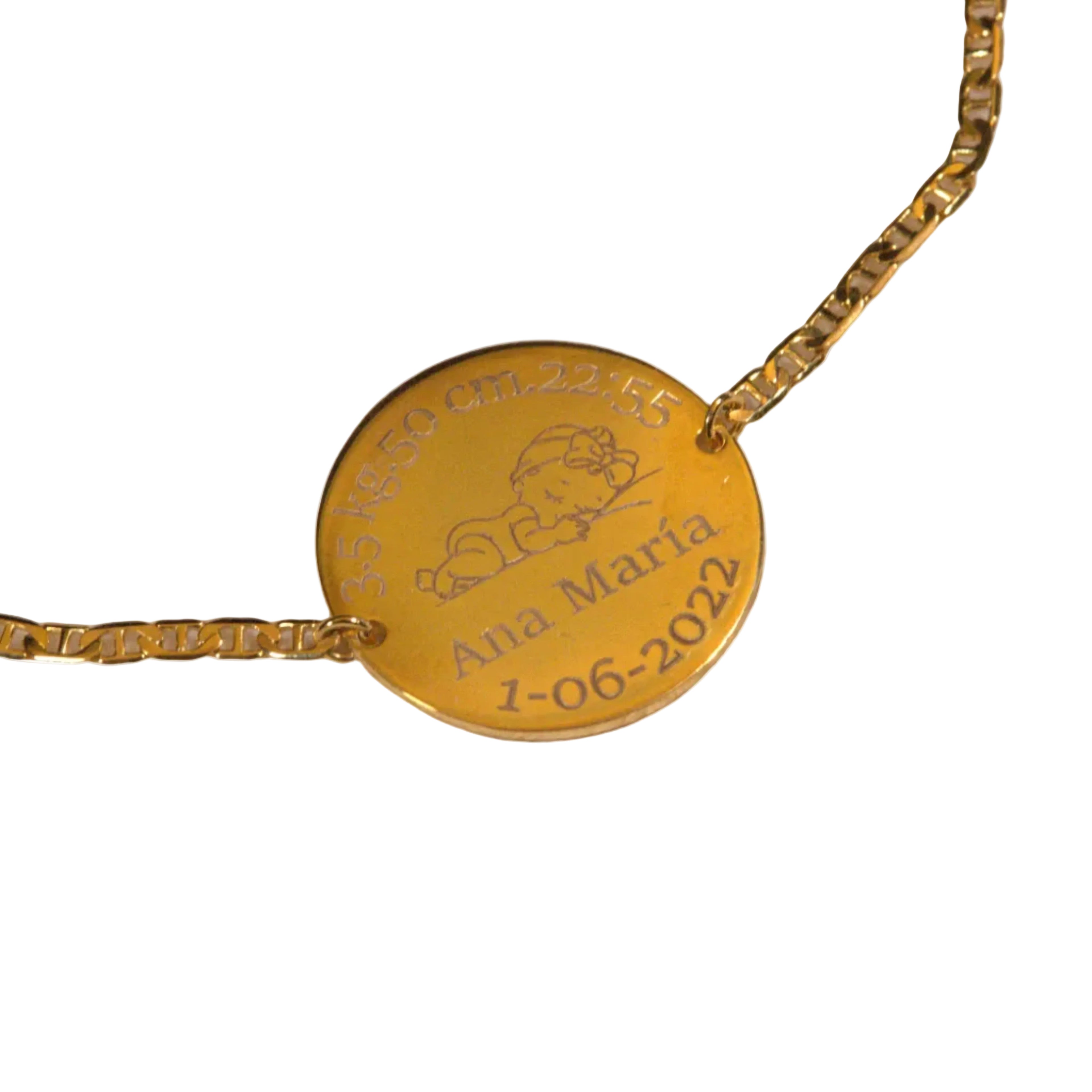 Pulso con placa circular personalizable