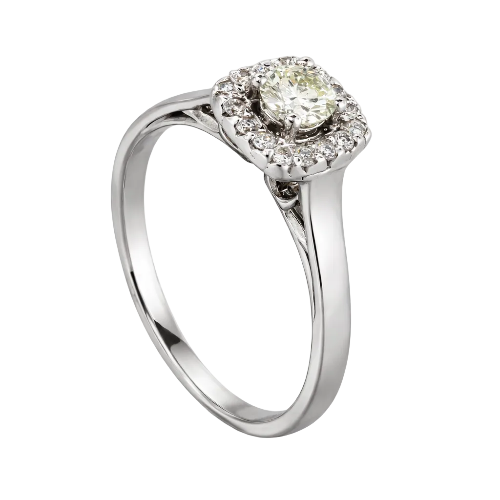 Anillo de compromiso en oro blanco