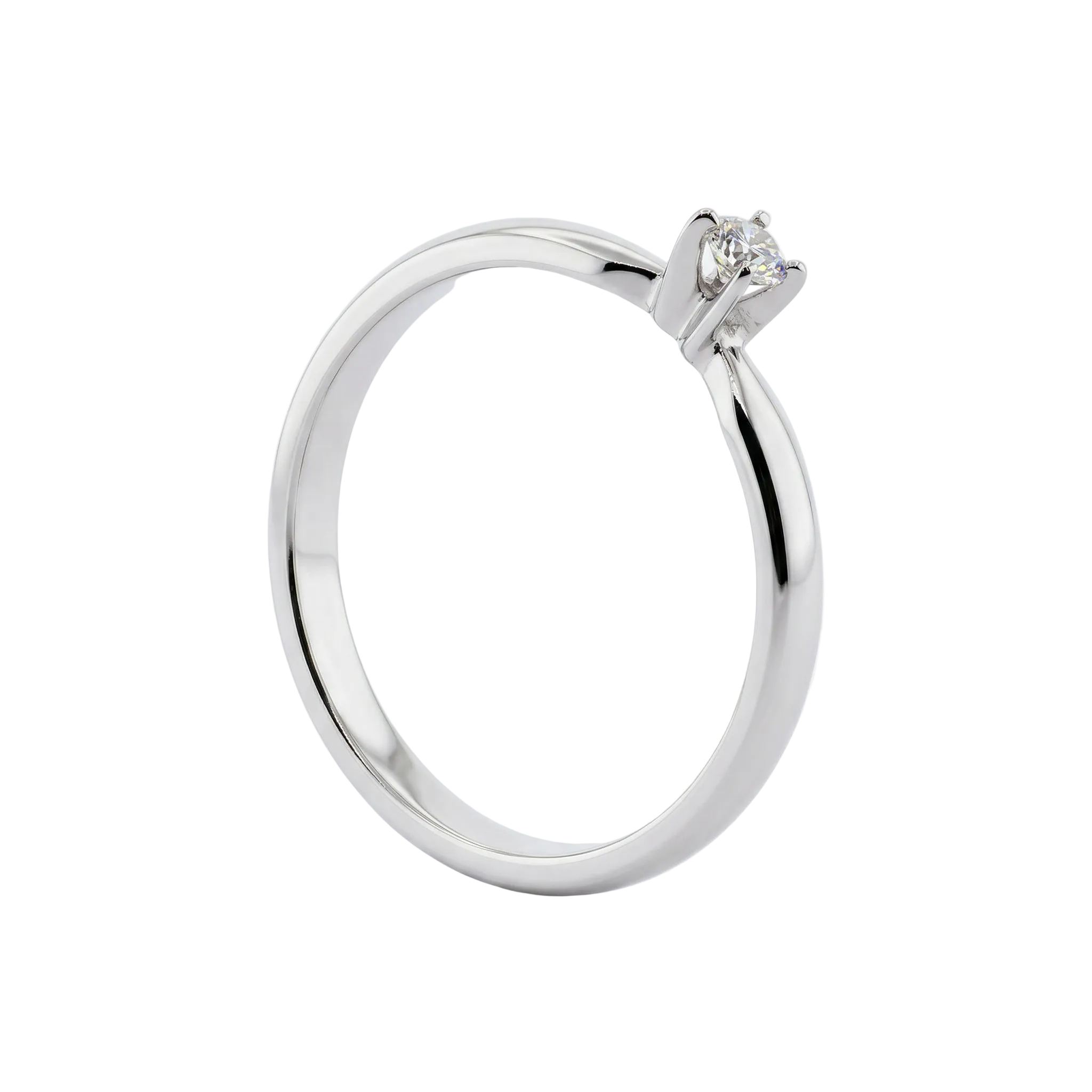 Solitario en oro blanco con diamante central