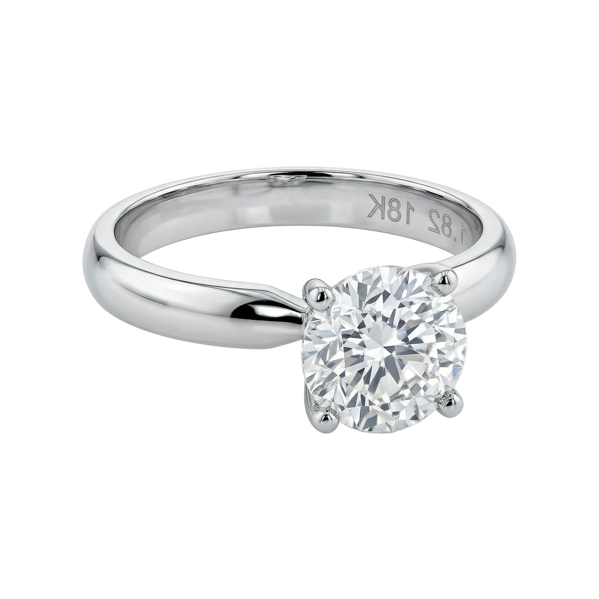 Solitario en oro blanco con diamante central