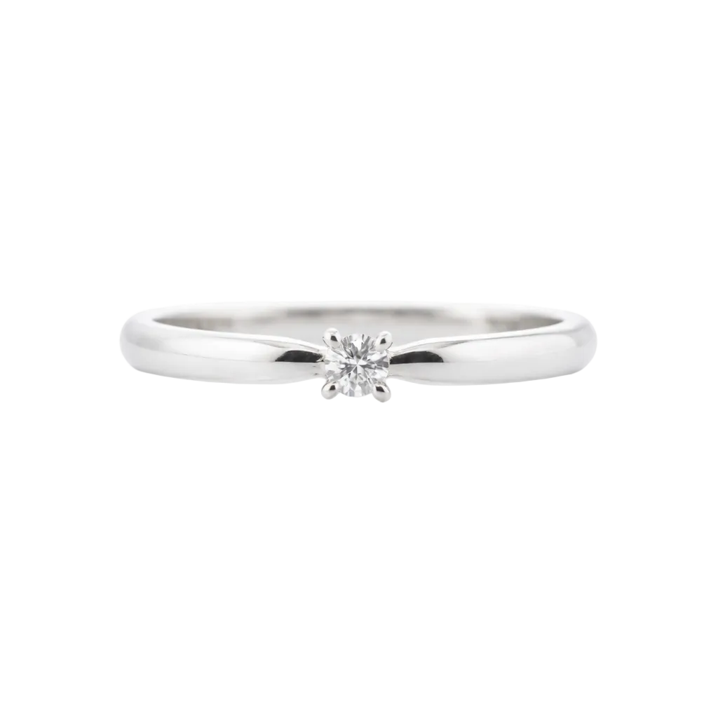 Solitario en oro blanco con diamante central