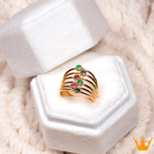Anillo con zafiro, rubí y esmeralda AN2