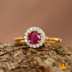 Anillo con rubí y brillantes AN6