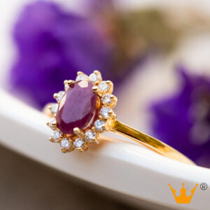 Anillo princesa con Rubí y diamantes AN12