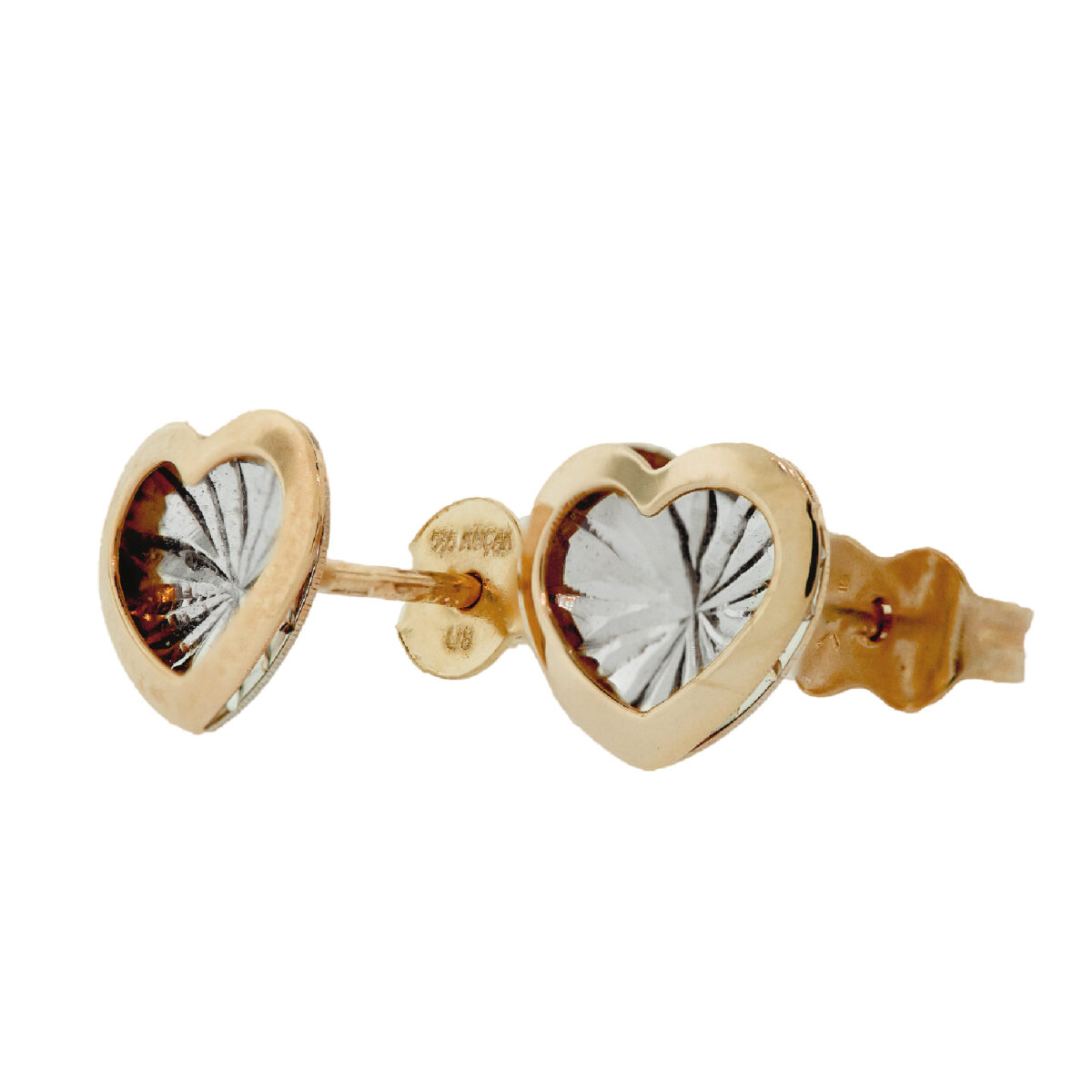 Arete de oro corazón