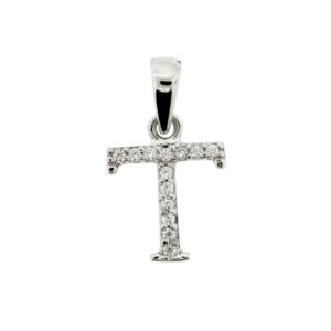 Dije inicial de plata