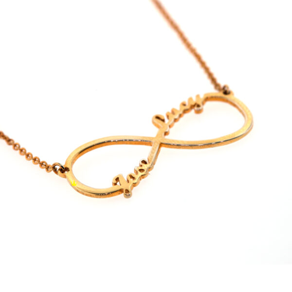 Pendentif con dije de infinito y nombres personalizados de oro - Image 2