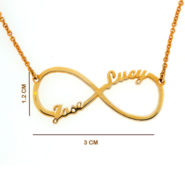 Pendentif con dije de infinito y nombres personalizados de oro - Image 3