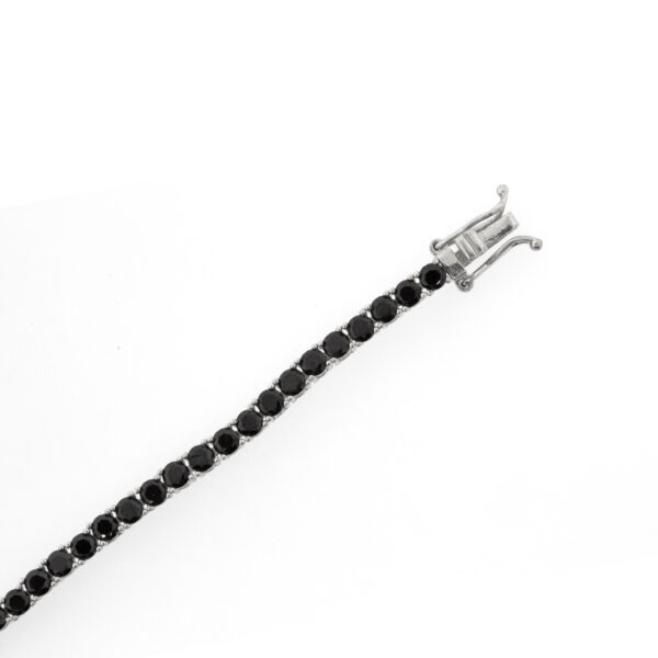 Pulsera de plata con piedras negras PUB2 - Image 3