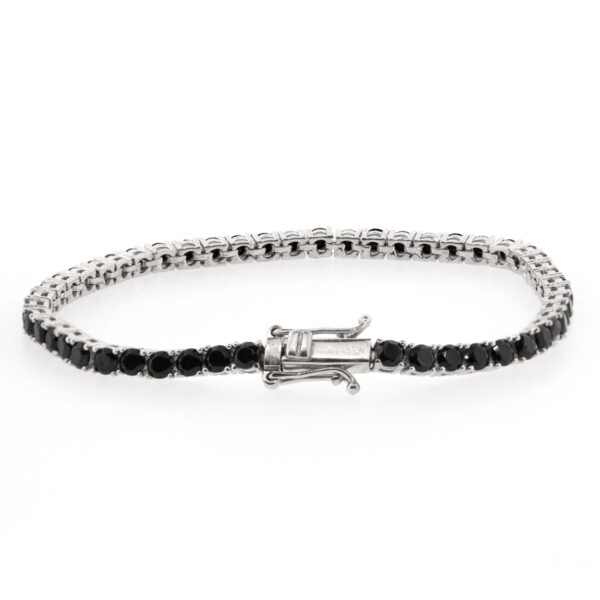 Pulsera de plata con piedras negras PUB2 - Image 2