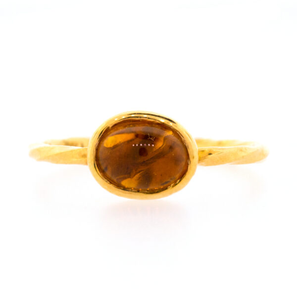 Anillo con piedra tono ámbar ANJ25 - Image 3
