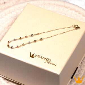 Pulsera con perlitas de oro 3 tonos PUL9