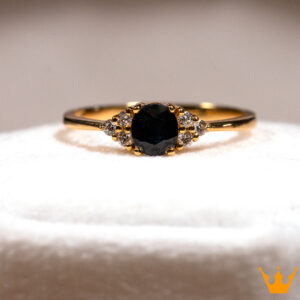 Anillo con zafiro y diamantes AN20
